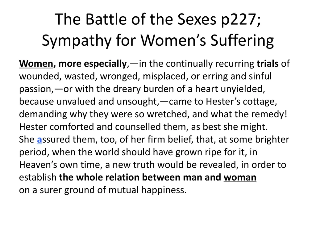 the battle of the sexes p227 sympathy for women