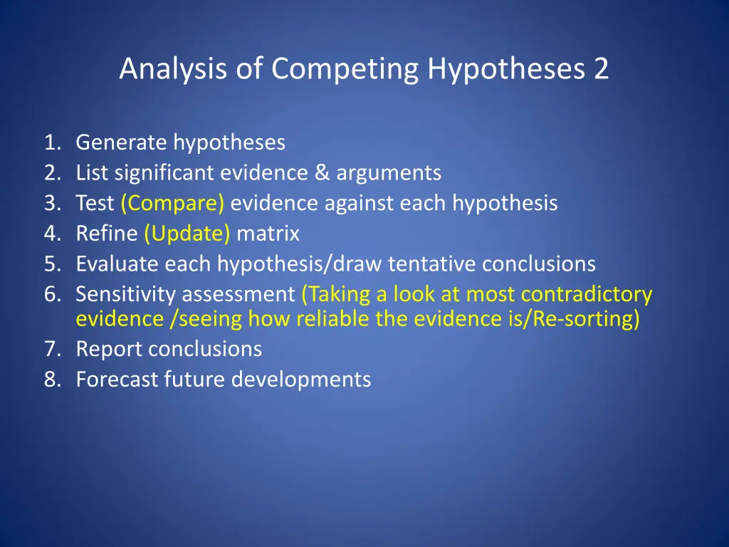 analysis of competing hypotheses 2