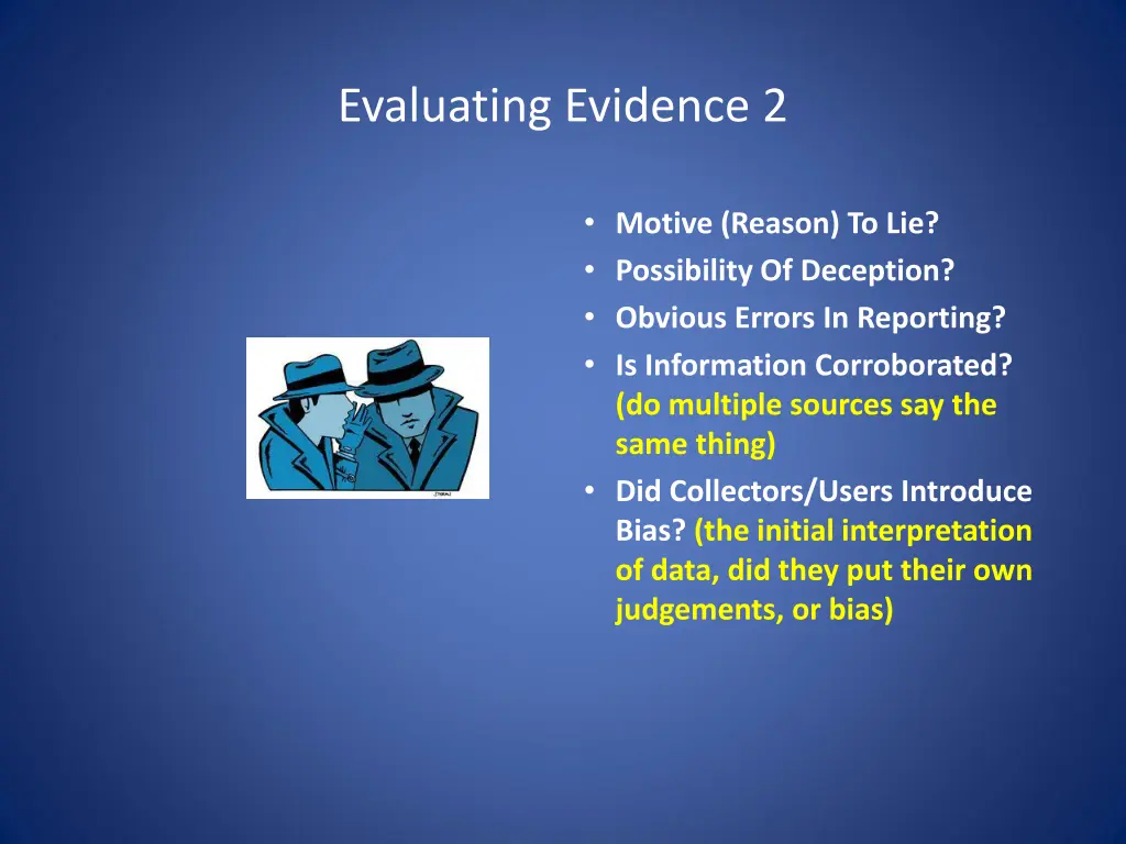 evaluating evidence 2