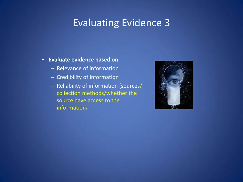 evaluating evidence 3