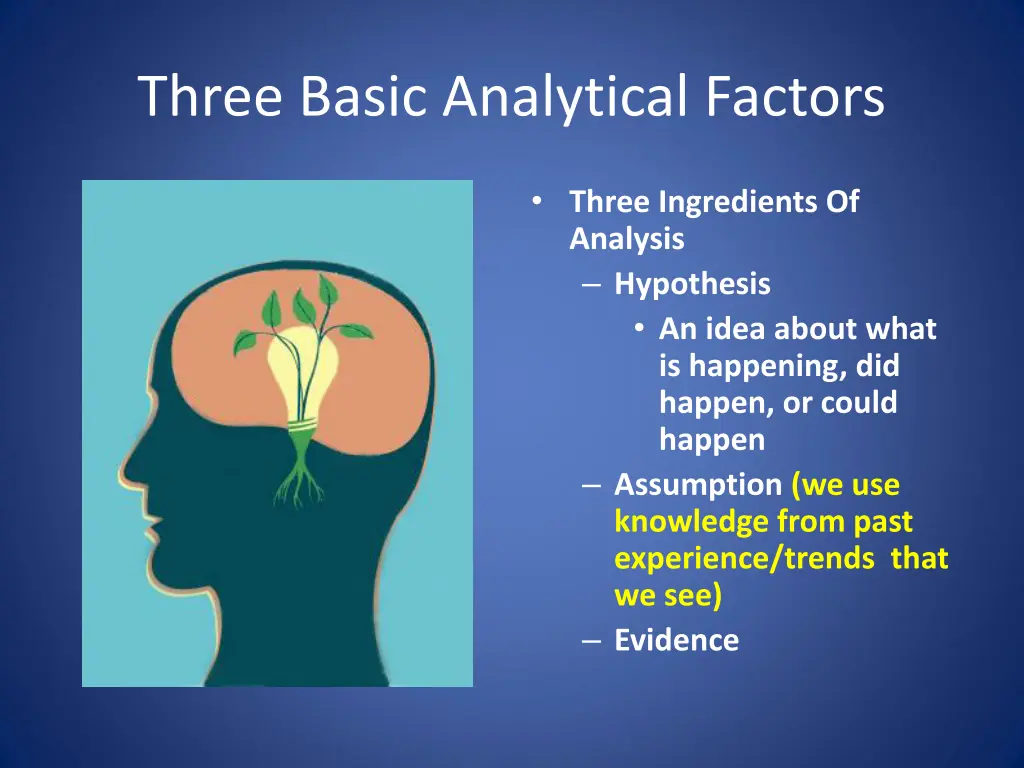 three basic analytical factors