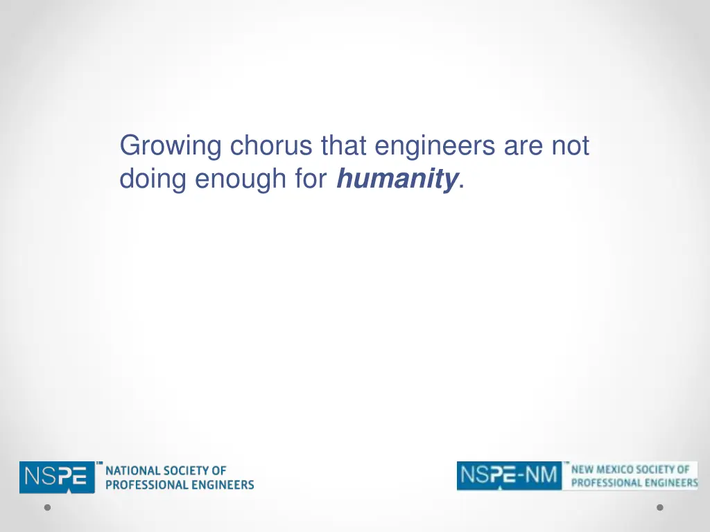 growing chorus that engineers are not doing