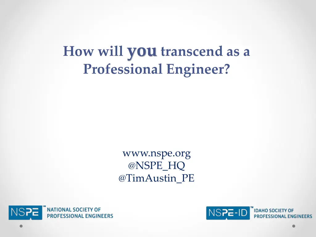 how will you transcend as a professional engineer