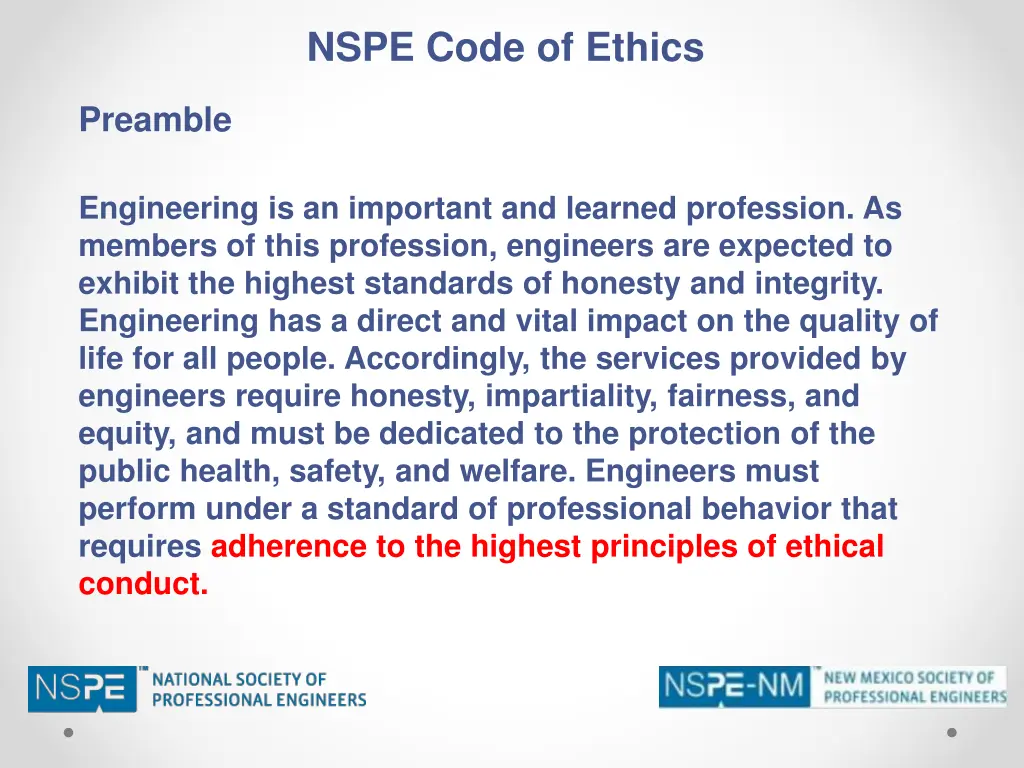 nspe code of ethics