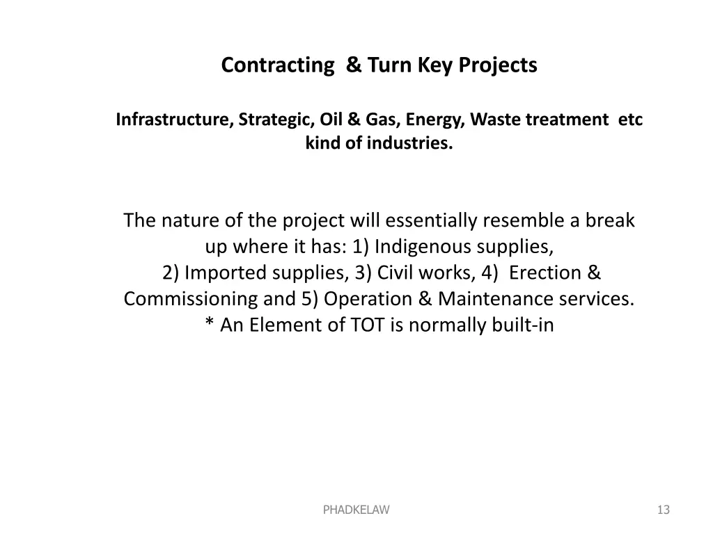 contracting turn key projects