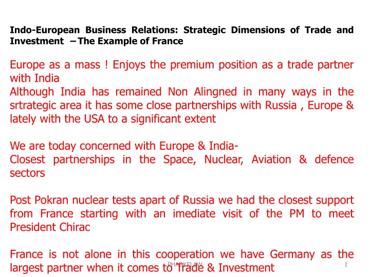 indo european business relations strategic