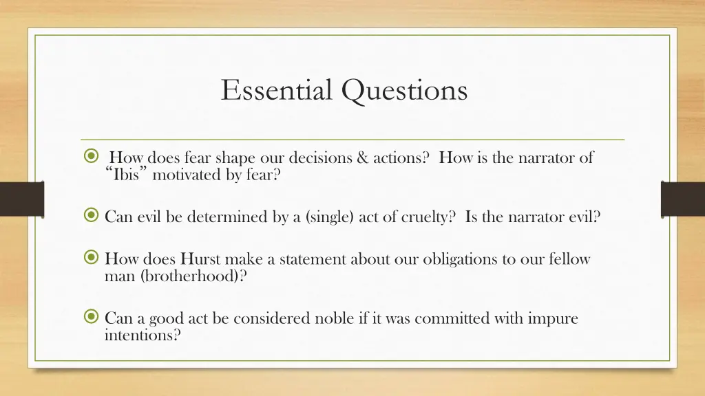 essential questions