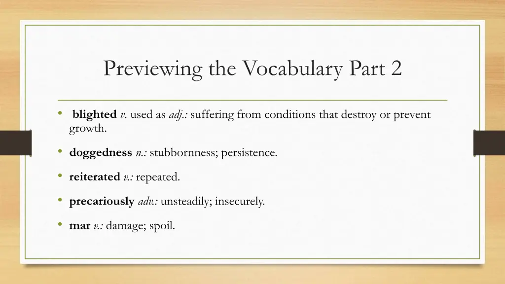 previewing the vocabulary part 2