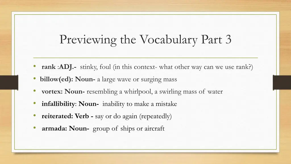 previewing the vocabulary part 3