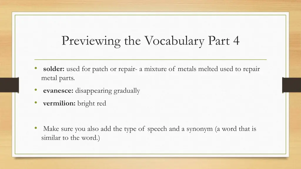 previewing the vocabulary part 4