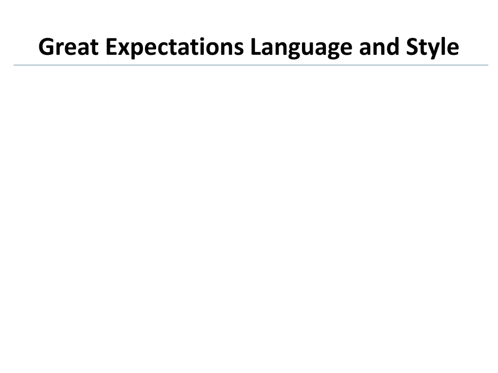 great expectations language and style