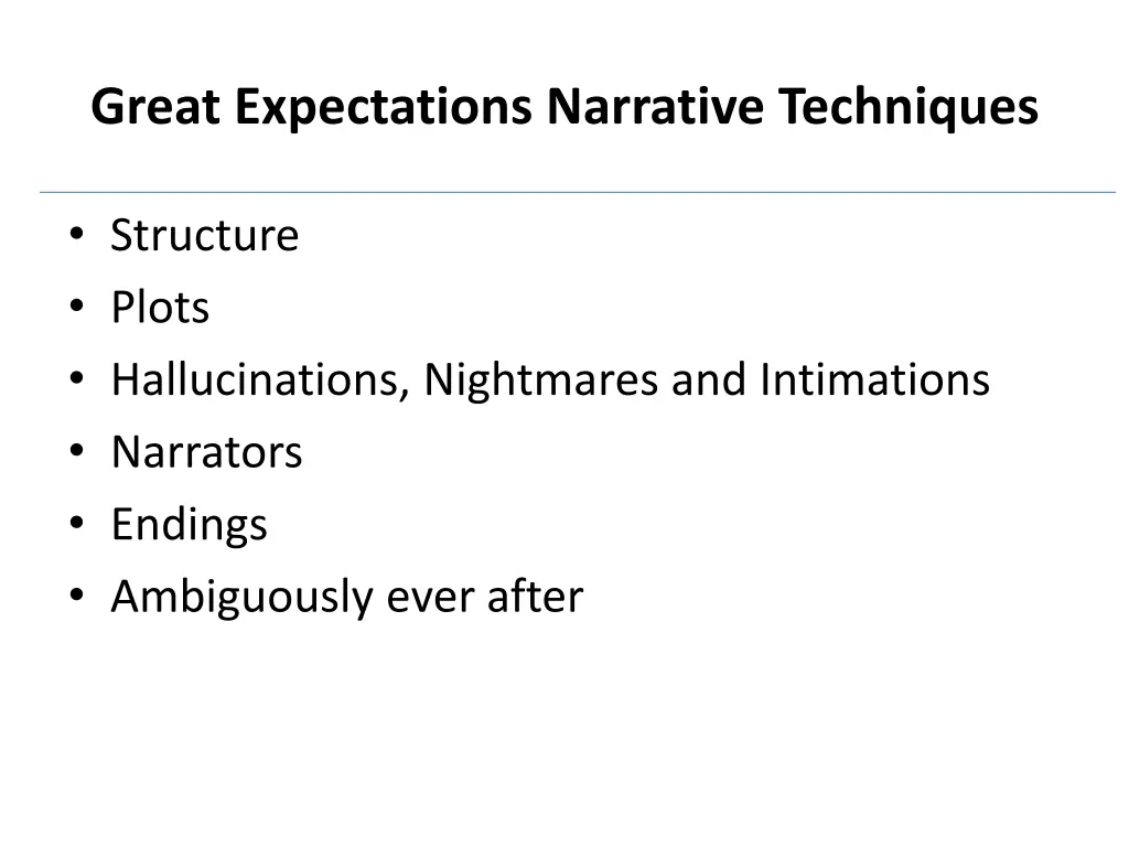 great expectations narrative techniques