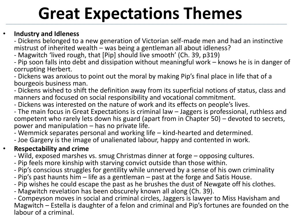 great expectations themes 1