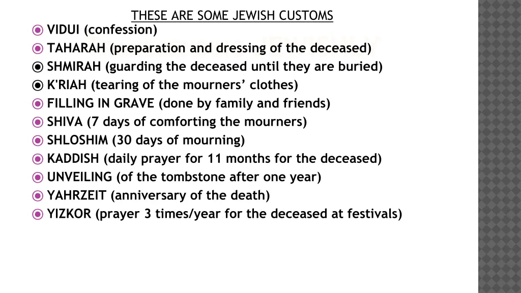 these are some jewish customs vidui confession