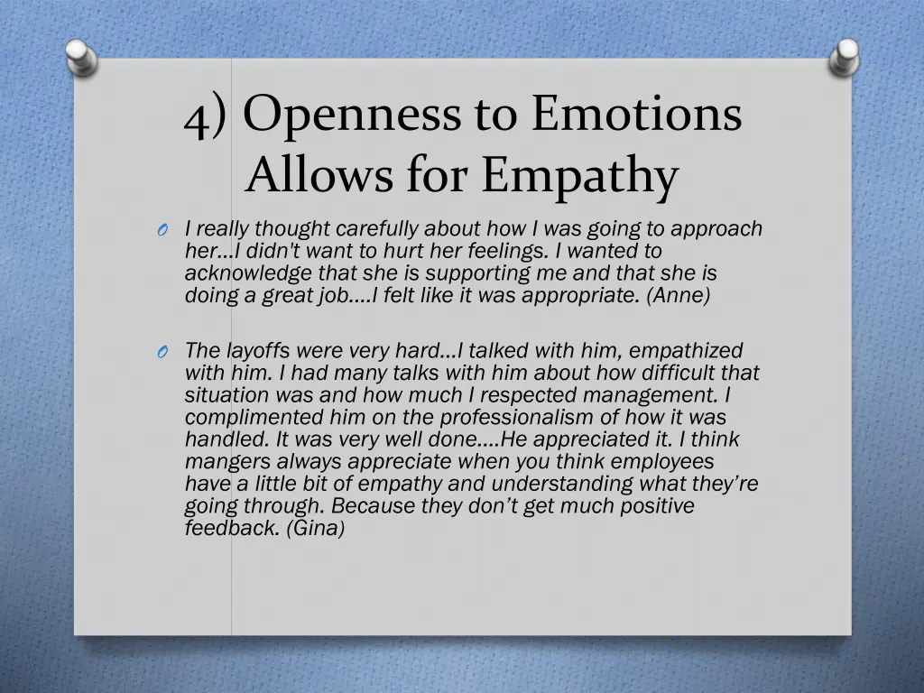 4 openness to emotions allows for empathy