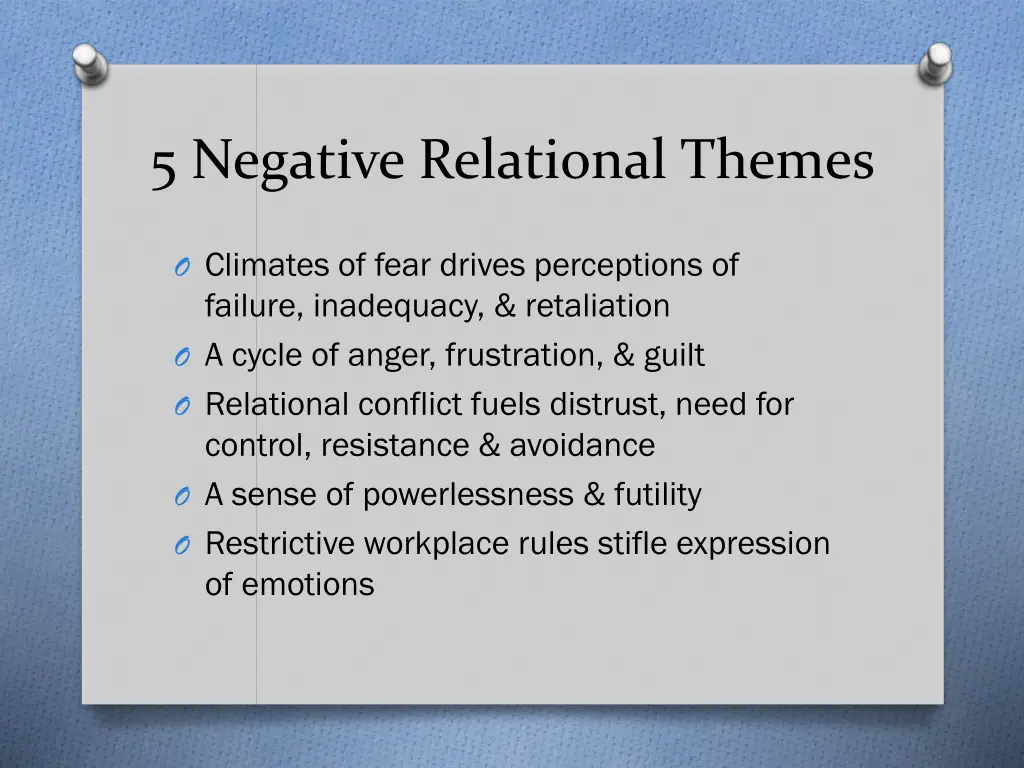 5 negative relational themes