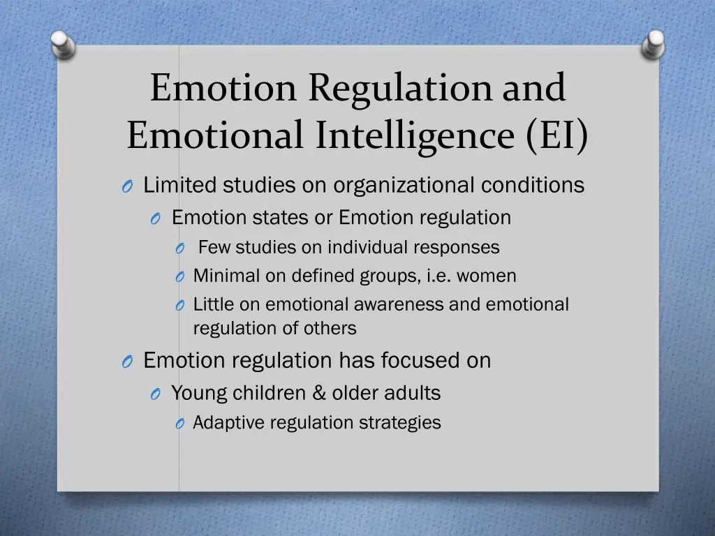 emotion regulation and emotional intelligence ei