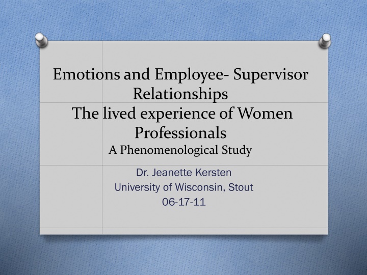 emotions and employee supervisor relationships