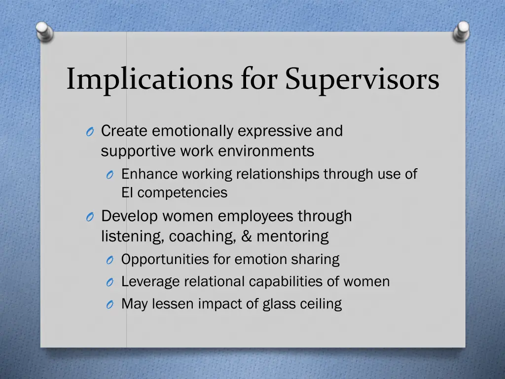 implications for supervisors