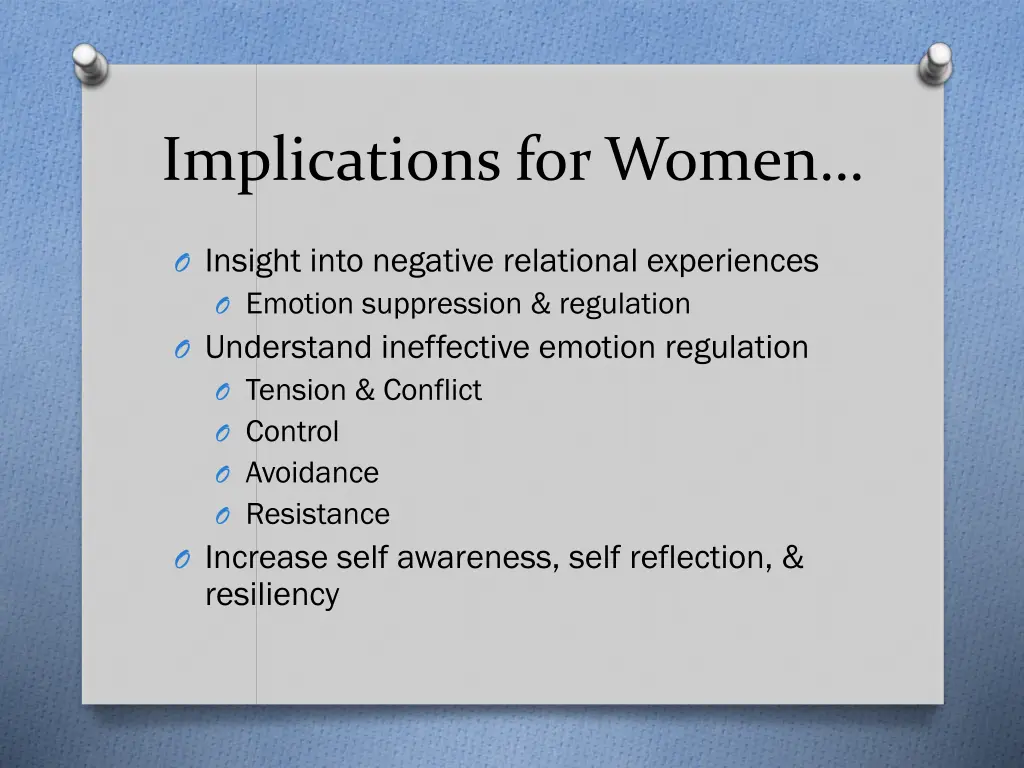 implications for women 1