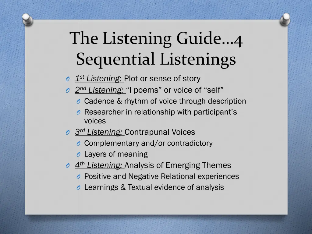 the listening guide 4 sequential listenings