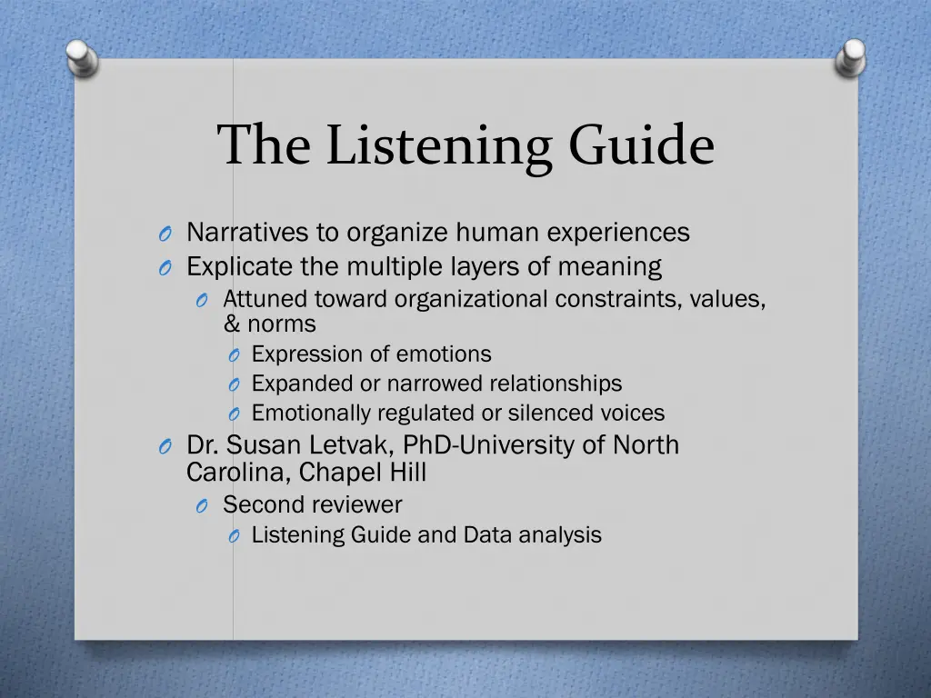 the listening guide