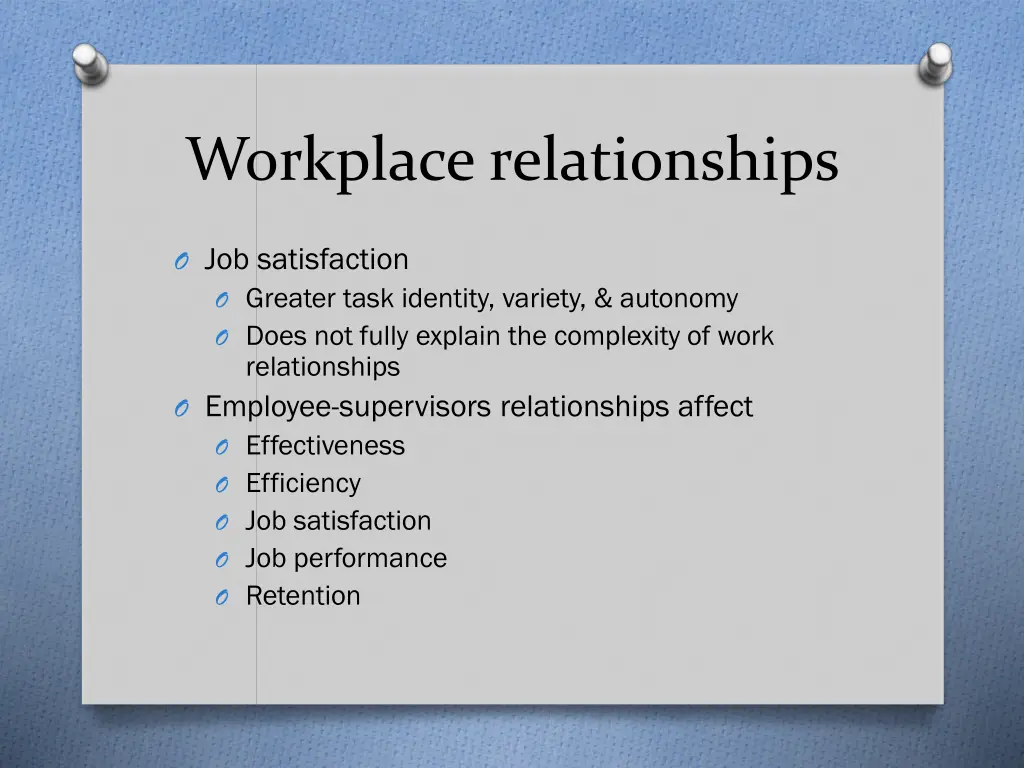 workplace relationships