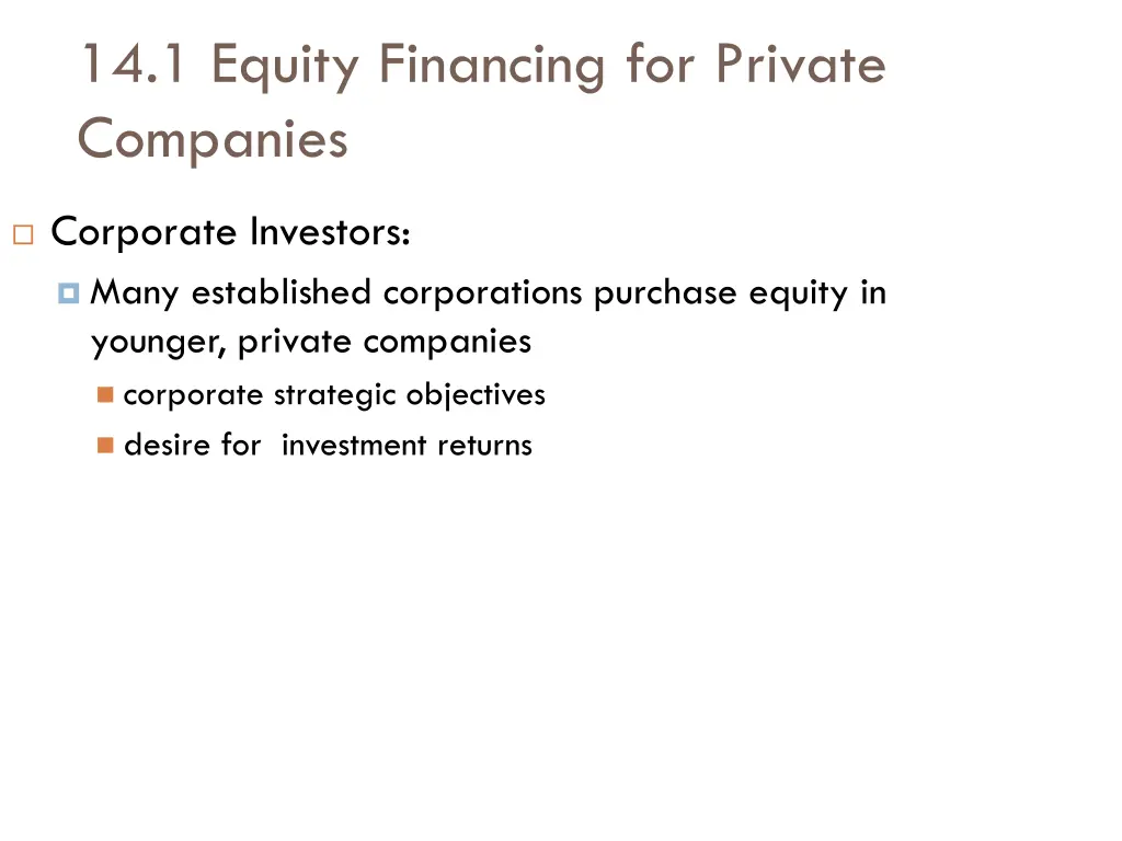 14 1 equity financing for private companies 4