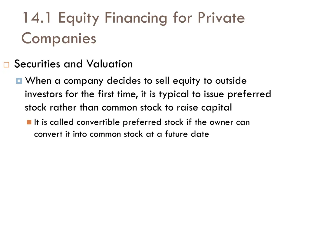 14 1 equity financing for private companies 5