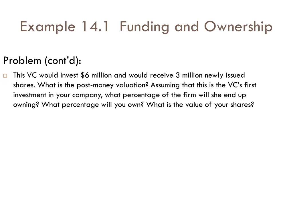 example 14 1 funding and ownership 1