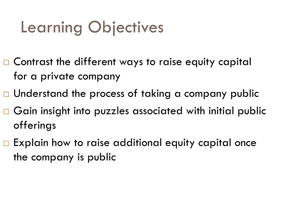 learning objectives