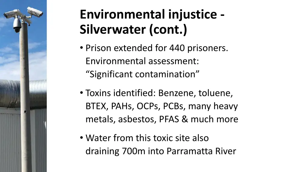 environmental injustice silverwater cont prison