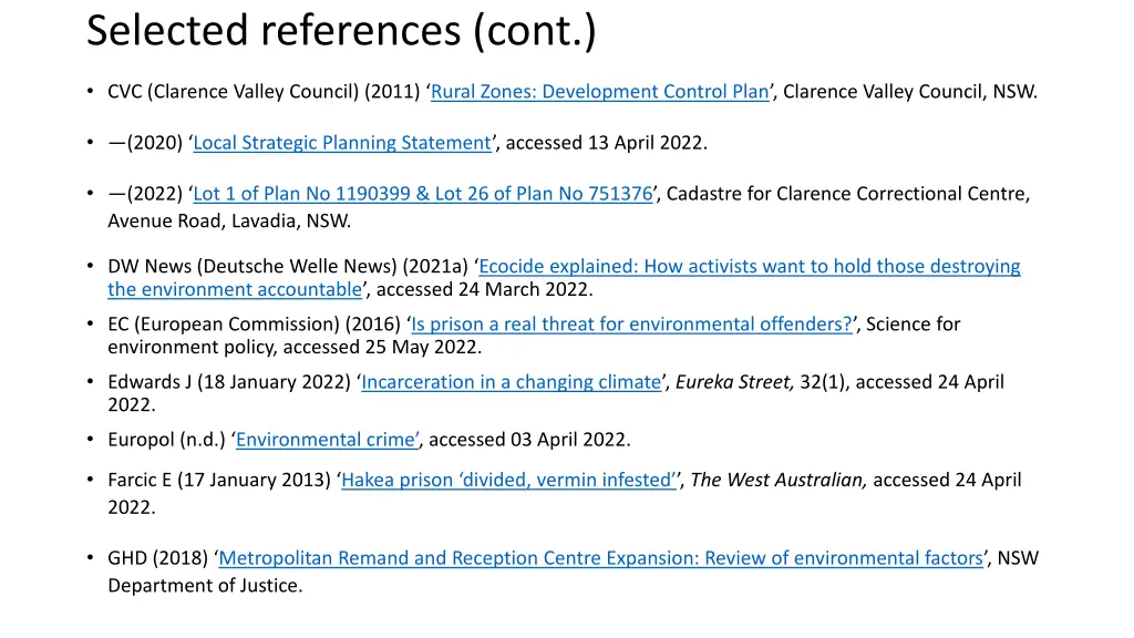 selected references cont