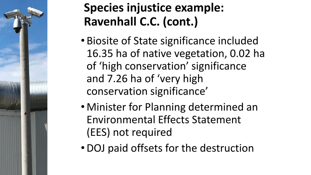 species injustice example ravenhall c c cont