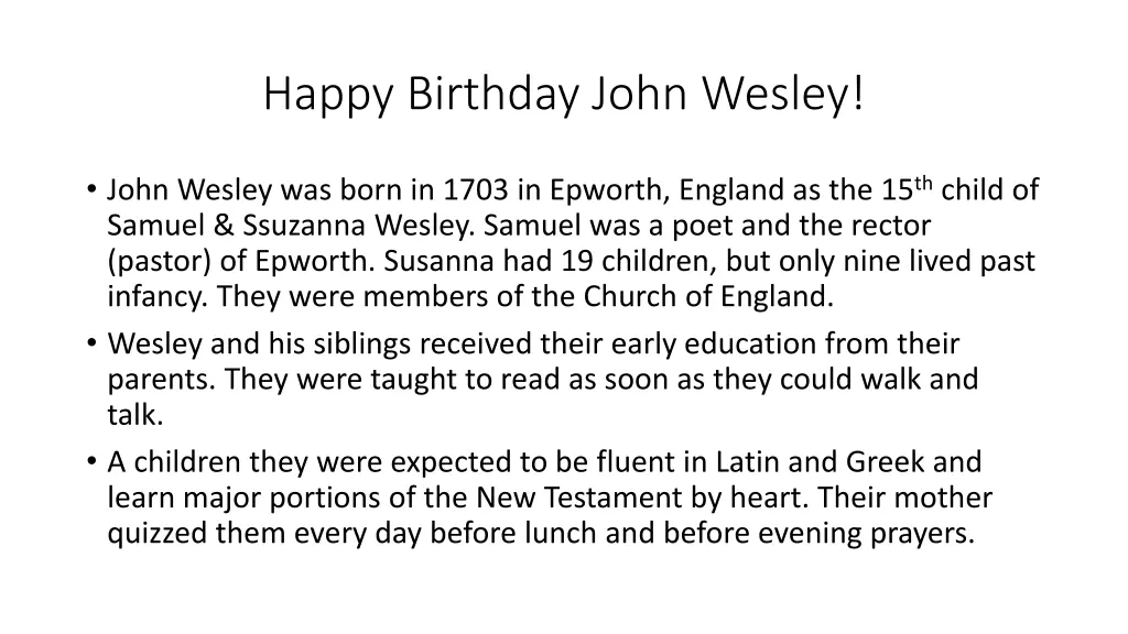 happy birthday john wesley