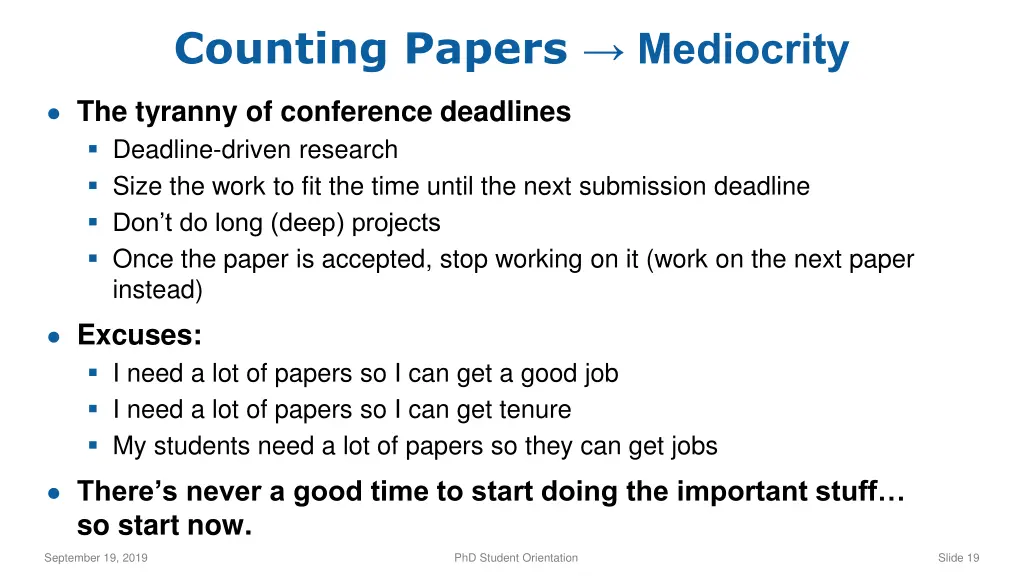 counting papers mediocrity