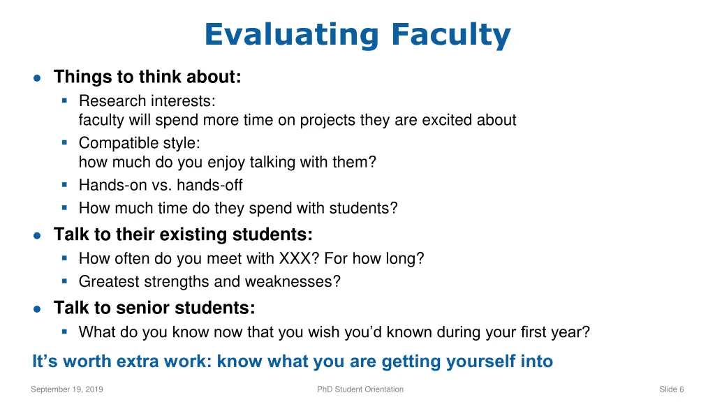 evaluating faculty