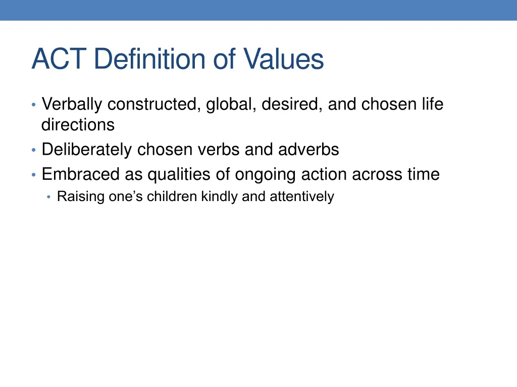 act definition of values