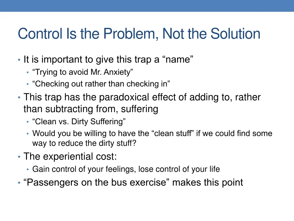 control is the problem not the solution