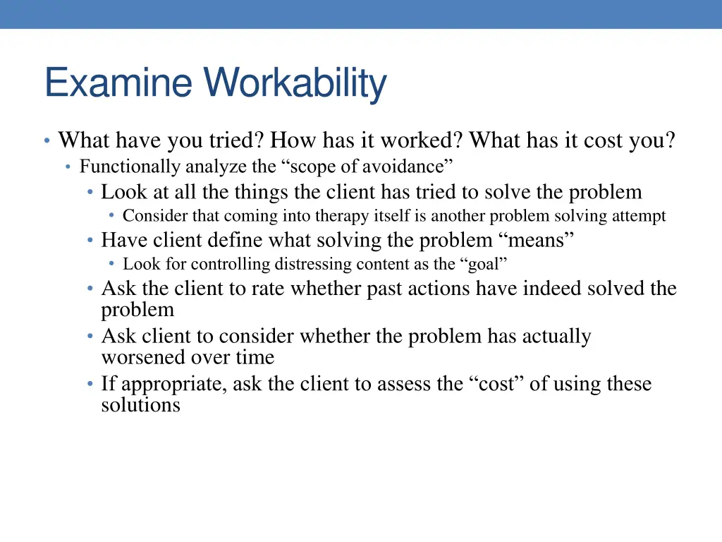 examine workability