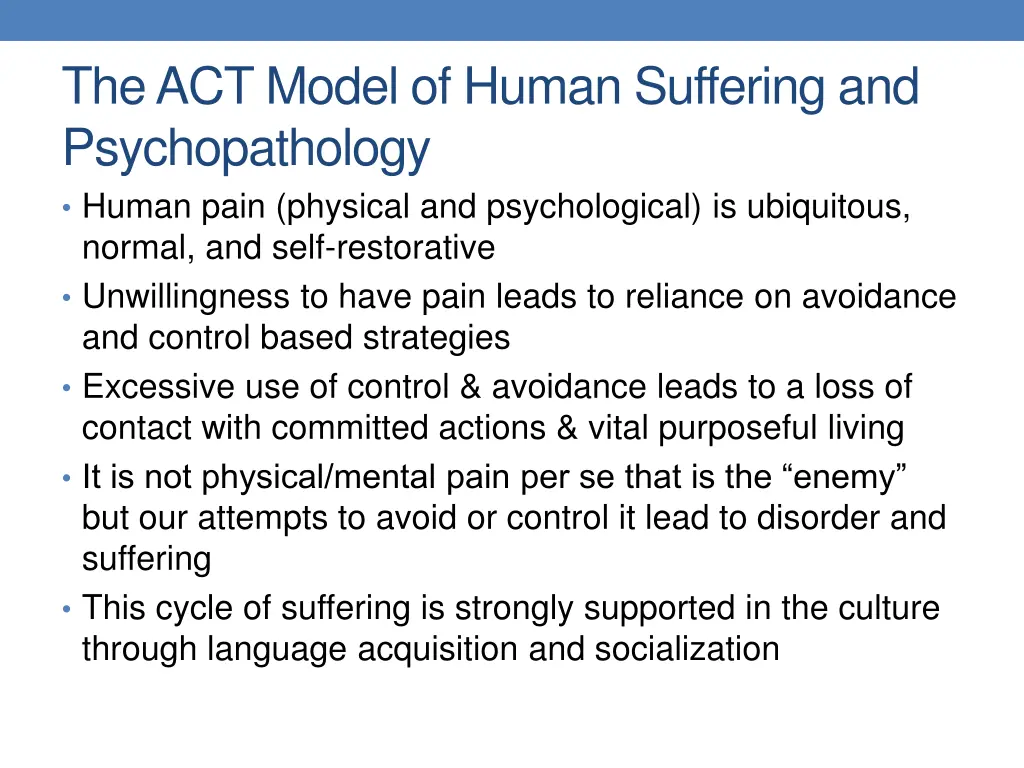 the act model of human suffering