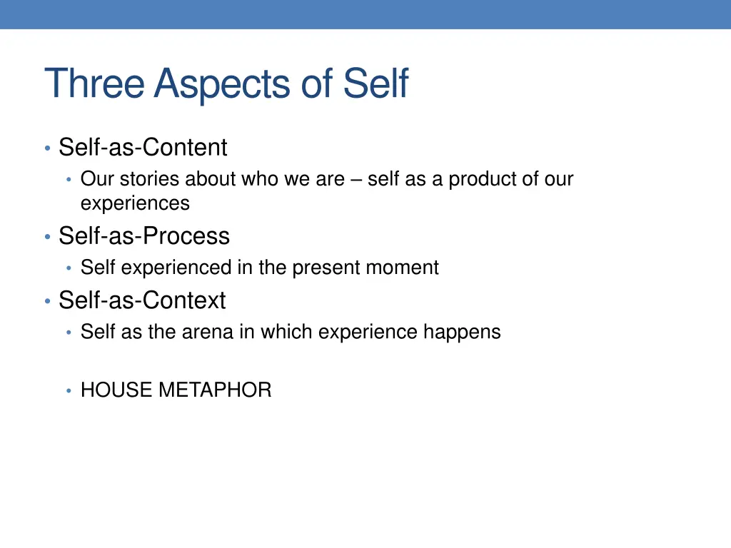 three aspects of self