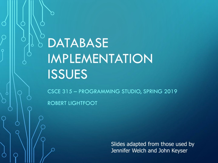 database implementation issues