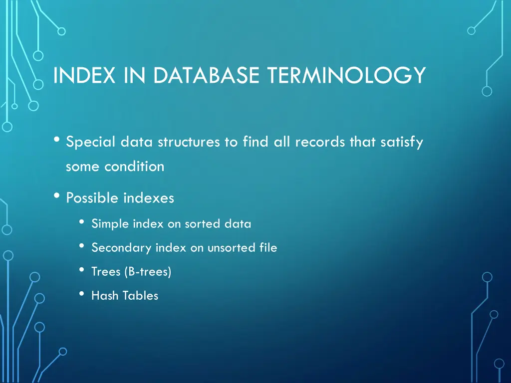 index in database terminology