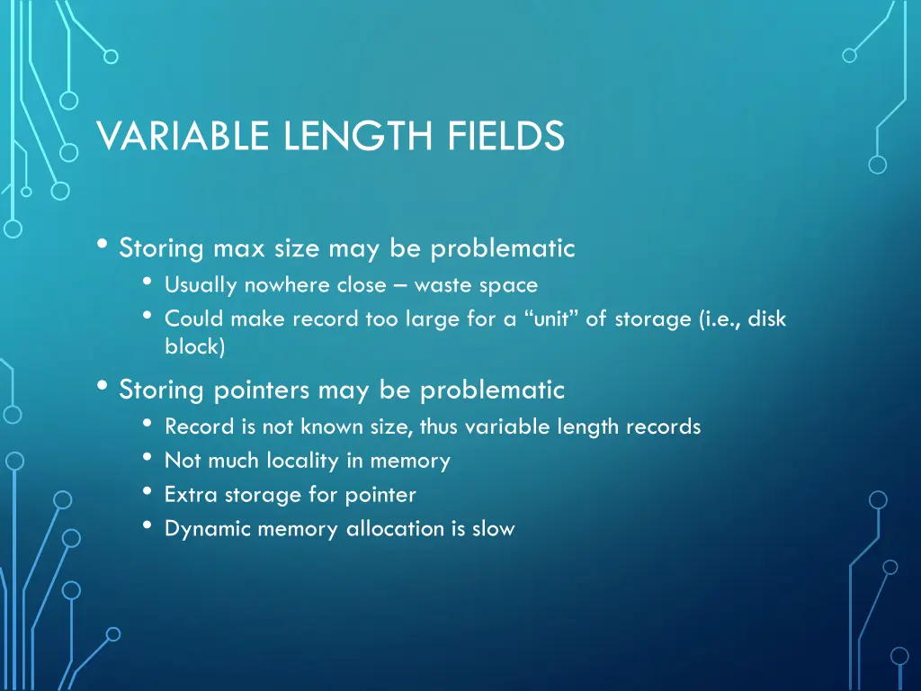 variable length fields