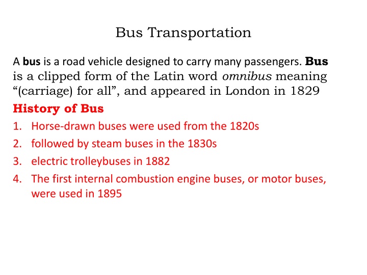 bus transportation