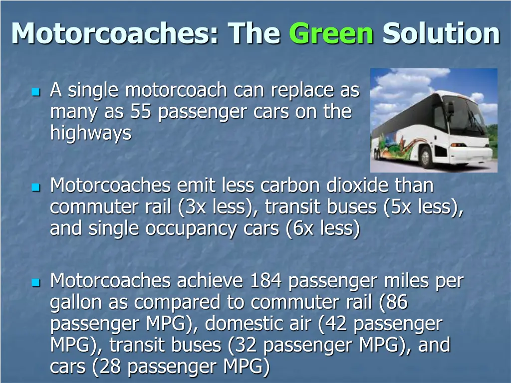 motorcoaches the green solution