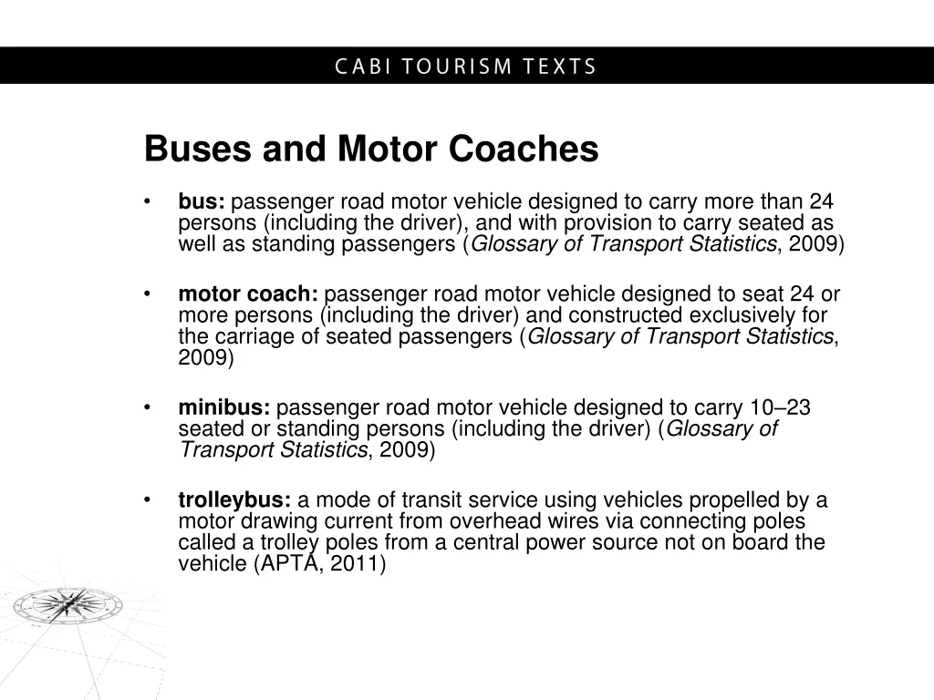 buses and motor coaches