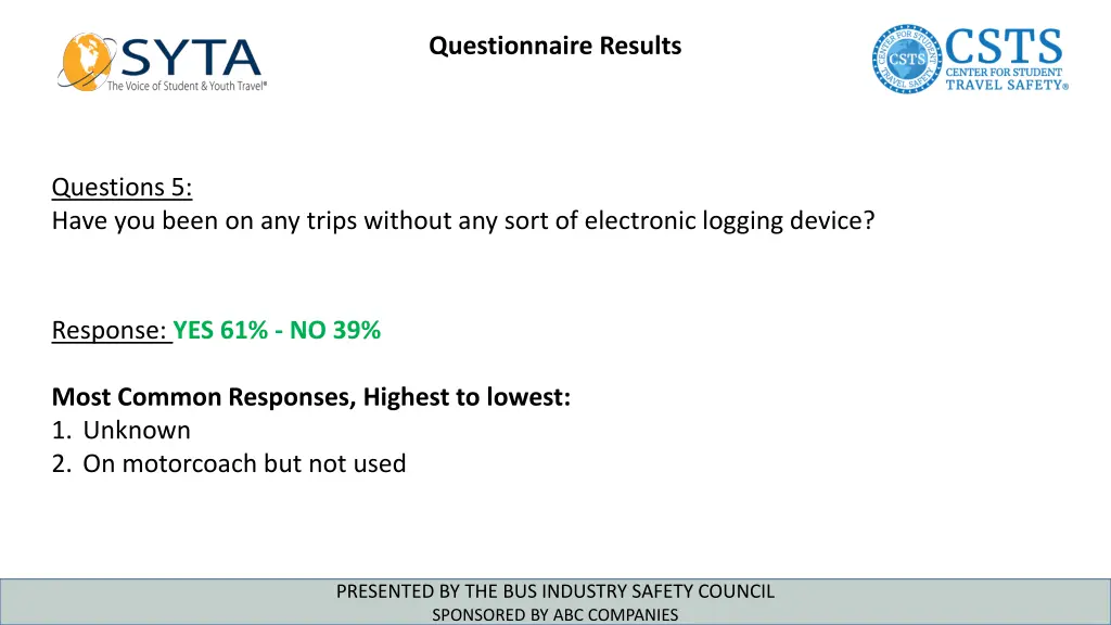 questionnaire results 9