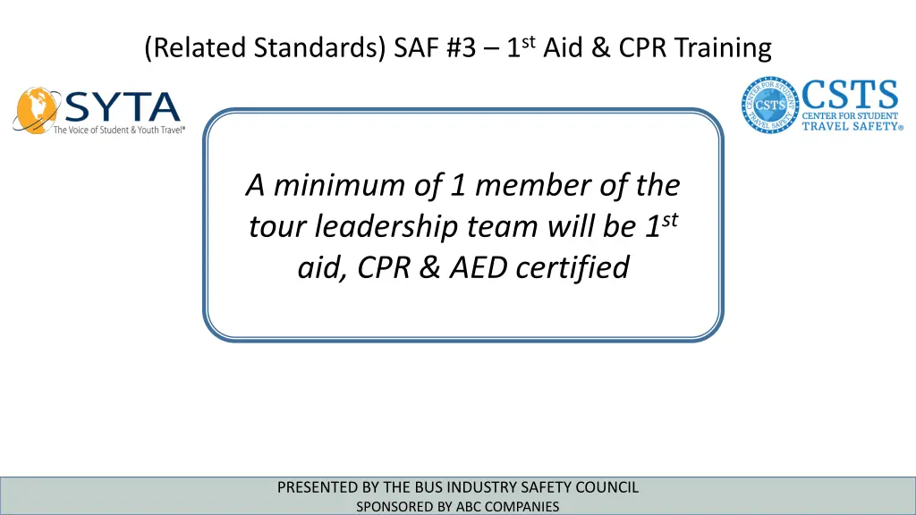 related standards saf 3 1 st aid cpr training